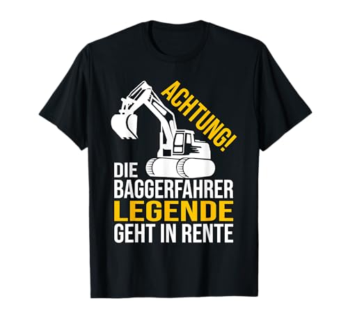 Lustiger Spruch für Baggerfahrer Rente - Herren Vintage T-Shirt Schwarz S - Rente Baggerführer Baggerführer Baustelle Ruhestand Pension T-Shirt Lustiger Spruch für Baggerfahrer Rente - Herren Vintage T-Shirt Schwarz S - Rente Baggerführer Baggerführer Baustelle Ruhestand Pension T-Shirt von Lustiger Spruch für Baggerfahrer Rente