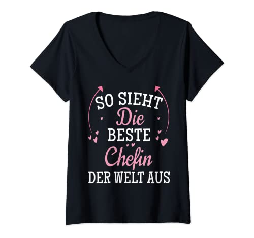 Damen So sieht die beste Chefin der Welt aus! Chefin T-Shirt mit V-Ausschnitt Damen So sieht die beste Chefin der Welt aus! Chefin T-Shirt mit V-Ausschnitt von Lustiger Spruch für die beste Vorgesetzte