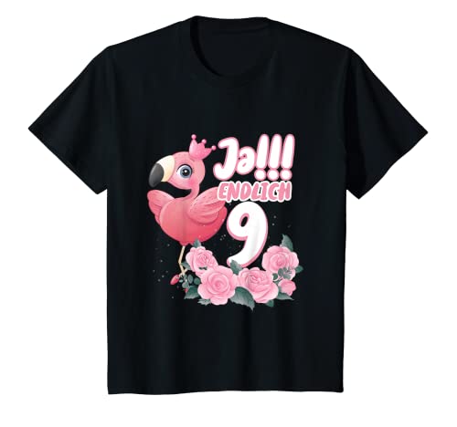 Kinder Flamingo Zoo 9.Geburtstag Ja endlich Neun 9 Jahre Neunter T-Shirt Kinder Flamingo Zoo 9.Geburtstag Ja endlich Neun 9 Jahre Neunter T-Shirt von Lustiger Spruch & Mädchen Flamingos Geschenkidee