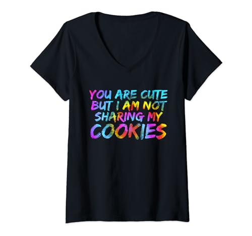 Damen Cookies Telematiker Informatiker Keks Liebhaber T-Shirt mit V-Ausschnitt Damen Cookies Telematiker Informatiker Keks Liebhaber T-Shirt mit V-Ausschnitt von Lustiger Spruch zum Kekse backen für Bäcker