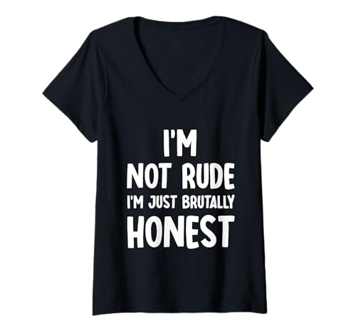 Damen I'm Not Rude T-Shirt mit V-Ausschnitt von Lustiger Spruch