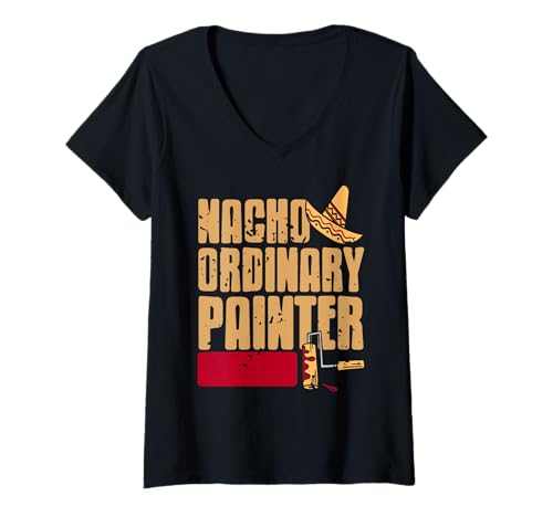 Damen Nicht Dein Gewöhnlicher Malprofi Spruch T-Shirt mit V-Ausschnitt Damen Nicht Dein Gewöhnlicher Malprofi Spruch T-Shirt mit V-Ausschnitt von Lustiger Stil für Maler und Profis