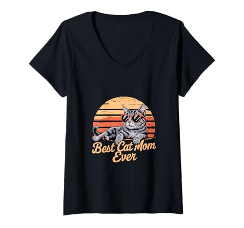 Damen lustiges sarkastisches Tier Katze Kätzchen Zitat ironisch T-Shirt mit V-Ausschnitt Damen lustiges sarkastisches Tier Katze Kätzchen Zitat ironisch T-Shirt mit V-Ausschnitt von Lustiger Tier Spruch, Katze Kätzchen sarkastisch
