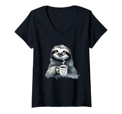 Damen lustiges sarkastisches Tier Zitat ironisch T-Shirt mit V-Ausschnitt von Lustiger Tier Spruch, Lustig sarkastisch