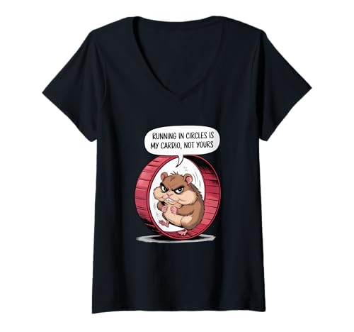 Damen lustiges sarkastisches Tier Zitat ironisch T-Shirt mit V-Ausschnitt von Lustiger Tier Spruch, Lustig sarkastisch
