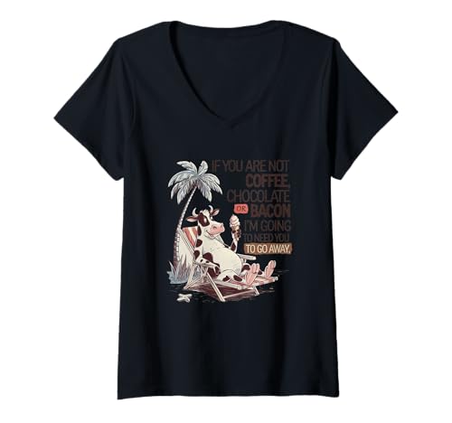 Damen lustiges sarkastisches Tier Zitat ironisches Design T-Shirt mit V-Ausschnitt von Lustiger Tier Spruch, Lustig sarkastisch