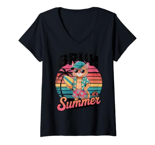 Damen lustiges sarkastisches Tier Zitat ironisches Design T-Shirt mit V-Ausschnitt von Lustiger Tier Spruch, Lustig sarkastisch