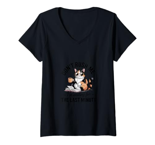 Damen lustiges sarkastisches Tier Zitat ironisches Design T-Shirt mit V-Ausschnitt von Lustiger Tier Spruch, Lustig sarkastisch