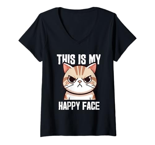 Damen lustiges sarkastisches Tier Katze Zitat ironisch T-Shirt mit V-Ausschnitt Damen lustiges sarkastisches Tier Katze Zitat ironisch T-Shirt mit V-Ausschnitt von Lustiger Tier Spruch, Lustige Katze sarkastisch