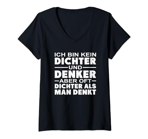 Damen Biertrinker Trinksprüche Saufspruch Lustiges Bier T-Shirt mit V-Ausschnitt von Lustiger Trinkspruch zum Biertrinker und Saufen