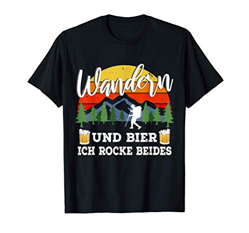 Herren Wandern Und Bier - Vintage Berge Lustige Wander Sprüche T-Shirt Herren Wandern Und Bier - Vintage Berge Lustige Wander Sprüche T-Shirt von Lustiger Wander Spruch Retro Wanderer