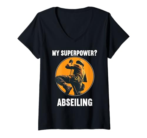 Damen abseilen Hobby lustiges abseilen T-Shirt mit V-Ausschnitt Damen abseilen Hobby lustiges abseilen T-Shirt mit V-Ausschnitt von Lustiger abseilen Spruch Shop