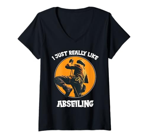 Damen abseilen Hobby lustiges abseilen T-Shirt mit V-Ausschnitt Damen abseilen Hobby lustiges abseilen T-Shirt mit V-Ausschnitt von Lustiger abseilen Spruch Shop