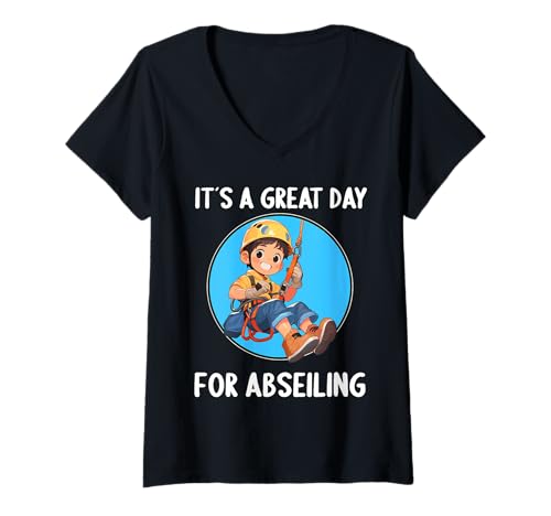 Damen abseilen Hobby lustiges abseilen T-Shirt mit V-Ausschnitt Damen abseilen Hobby lustiges abseilen T-Shirt mit V-Ausschnitt von Lustiger abseilen Spruch Shop