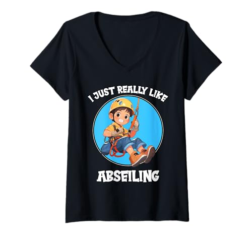 Damen abseilen Hobby lustiges abseilen T-Shirt mit V-Ausschnitt Damen abseilen Hobby lustiges abseilen T-Shirt mit V-Ausschnitt von Lustiger abseilen Spruch Shop
