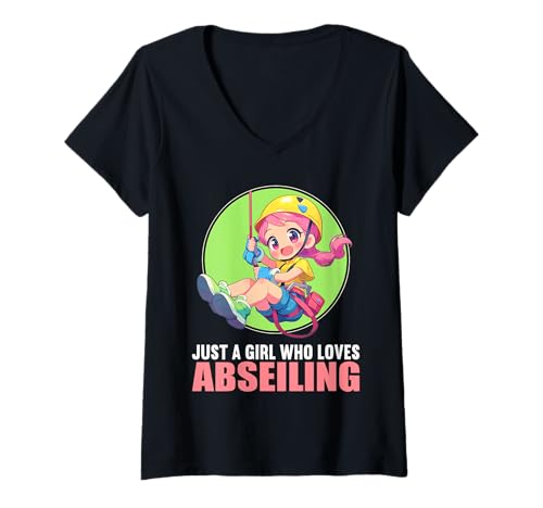 Damen abseilen Hobby lustiges abseilen T-Shirt mit V-Ausschnitt Damen abseilen Hobby lustiges abseilen T-Shirt mit V-Ausschnitt von Lustiger abseilen Spruch Shop