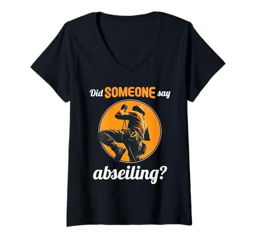 Damen abseilen Hobby lustiges abseilen T-Shirt mit V-Ausschnitt von Lustiger abseilen Spruch Shop