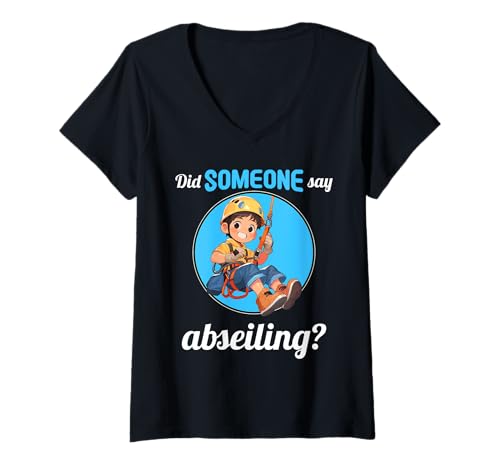 Damen abseilen Hobby lustiges abseilen T-Shirt mit V-Ausschnitt Damen abseilen Hobby lustiges abseilen T-Shirt mit V-Ausschnitt von Lustiger abseilen Spruch Shop