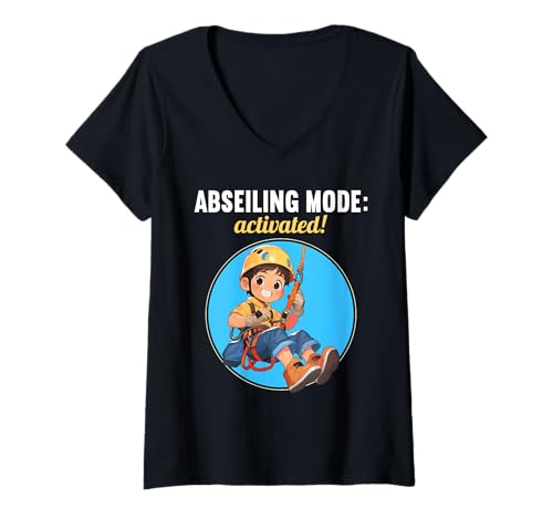 Damen abseilen Hobby lustiges abseilen T-Shirt mit V-Ausschnitt Damen abseilen Hobby lustiges abseilen T-Shirt mit V-Ausschnitt von Lustiger abseilen Spruch Shop