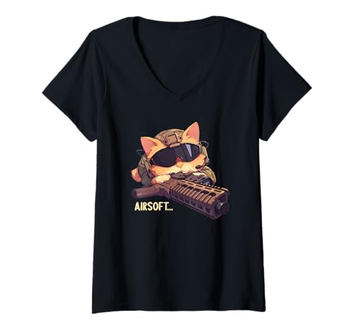 Damen Airsoft Hobby lustiges Airsoft T-Shirt mit V-Ausschnitt Damen Airsoft Hobby lustiges Airsoft T-Shirt mit V-Ausschnitt von Lustiger airsoft Spruch Shop