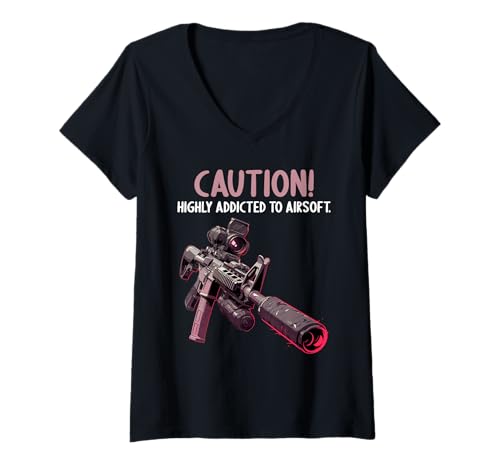 Damen Airsoft Hobby lustiges Airsoft T-Shirt mit V-Ausschnitt Damen Airsoft Hobby lustiges Airsoft T-Shirt mit V-Ausschnitt von Lustiger airsoft Spruch Shop