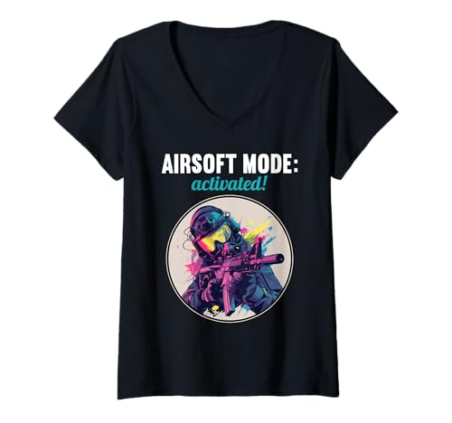Damen Airsoft Hobby lustiges Airsoft T-Shirt mit V-Ausschnitt Damen Airsoft Hobby lustiges Airsoft T-Shirt mit V-Ausschnitt von Lustiger airsoft Spruch Shop