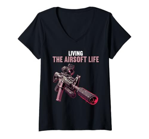 Damen Airsoft Hobby lustiges Airsoft T-Shirt mit V-Ausschnitt Damen Airsoft Hobby lustiges Airsoft T-Shirt mit V-Ausschnitt von Lustiger airsoft Spruch Shop