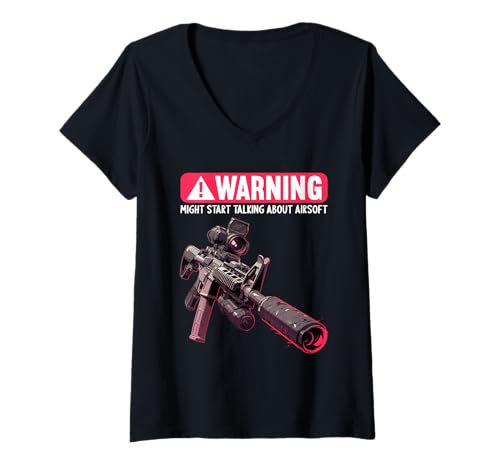 Damen Airsoft Hobby lustiges Airsoft T-Shirt mit V-Ausschnitt Damen Airsoft Hobby lustiges Airsoft T-Shirt mit V-Ausschnitt von Lustiger airsoft Spruch Shop
