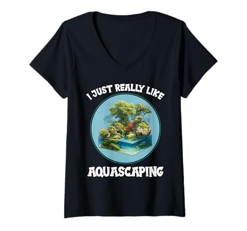 Damen aquascaping Hobby lustiges aquascaping T-Shirt mit V-Ausschnitt Damen aquascaping Hobby lustiges aquascaping T-Shirt mit V-Ausschnitt von Lustiger aquascaping Spruch Shop