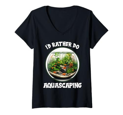 Damen aquascaping Hobby lustiges aquascaping T-Shirt mit V-Ausschnitt von Lustiger aquascaping Spruch Shop