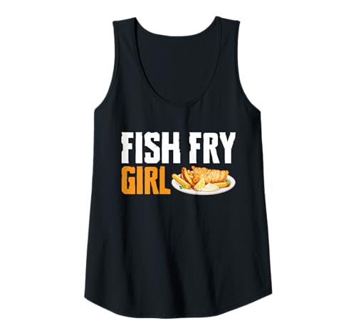 Damen Fish Fry Girl Fried Fish Tank Top Damen Fish Fry Girl Fried Fish Tank Top von Lustiger frittierter Fisch Designs Idee