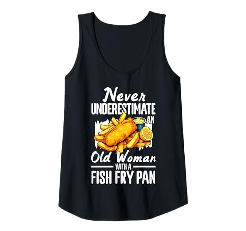 Damen Never Undererstimate An Old Woman Fish Fry Fried Fish Tank Top Damen Never Undererstimate An Old Woman Fish Fry Fried Fish Tank Top von Lustiger frittierter Fisch Designs Idee