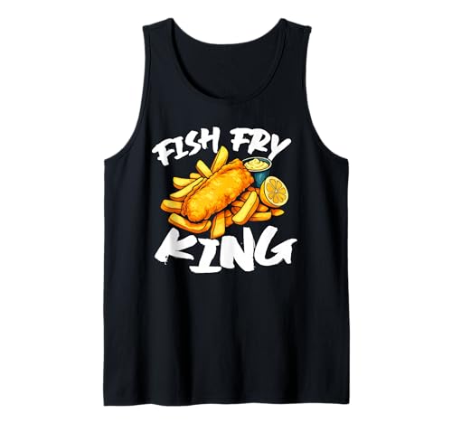 Herren Fish Fry King Fried Fish Tank Top Herren Fish Fry King Fried Fish Tank Top von Lustiger frittierter Fisch Designs Idee