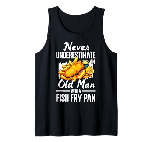 Herren Never Undererstimate An Old Man Fish Fry Fried Fish Tank Top Herren Never Undererstimate An Old Man Fish Fry Fried Fish Tank Top von Lustiger frittierter Fisch Designs Idee