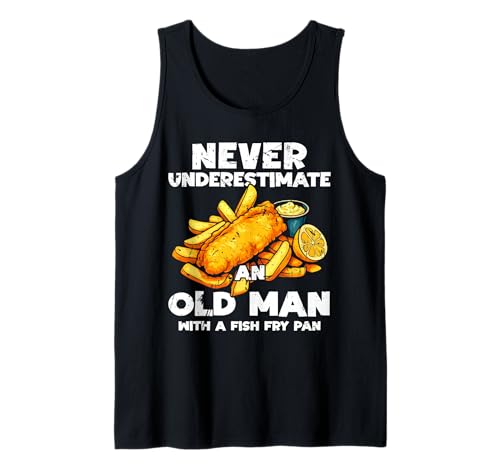 Herren Never Undererstimate An Old Man Fish Fry Fried Fish Tank Top Herren Never Undererstimate An Old Man Fish Fry Fried Fish Tank Top von Lustiger frittierter Fisch Designs Idee