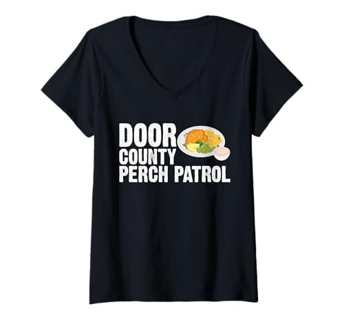 Damen Door Country Prech Patrol Fried Fish Fry T-Shirt mit V-Ausschnitt Damen Door Country Prech Patrol Fried Fish Fry T-Shirt mit V-Ausschnitt von Lustiger frittierter Fisch Designs Ideen