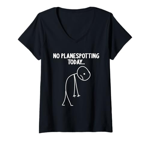 Damen planespotting Hobby lustiges planespotting T-Shirt mit V-Ausschnitt Damen planespotting Hobby lustiges planespotting T-Shirt mit V-Ausschnitt von Lustiger planespotting Spruch Shop