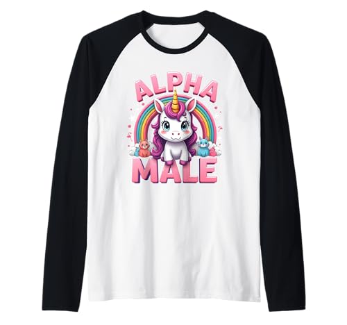 Lustiges Einhorn Alpha Unicorn Meme Male Männer Männlich Raglan Lustiges Einhorn Alpha Unicorn Meme Male Männer Männlich Raglan von Lustiges Alpha Meme Male Tier mit Regenbogen