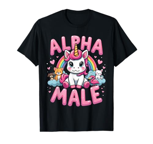 Lustiges Einhorn Alpha Unicorn Meme Male Männer Männlich T-Shirt Lustiges Einhorn Alpha Unicorn Meme Male Männer Männlich T-Shirt von Lustiges Alpha Meme Male Tier mit Regenbogen