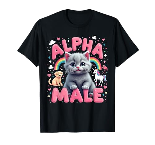 Lustiges Katzen Flamingo Alpha Funny Meme Cat Male Männer T-Shirt Lustiges Katzen Flamingo Alpha Funny Meme Cat Male Männer T-Shirt von Lustiges Alpha Meme Male Tier mit Regenbogen