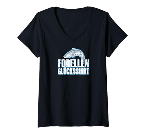 Damen Forellen Angeln Lustiges Angler T-Shirt mit V-Ausschnitt von Lustiges Angler Zubehör