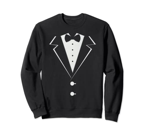 Tuxedo mit Schleife Lustige Anzug Kostüm für Herren Jungen Sweatshirt von Lustiges Anzug & Tuxedo Fasching Kostüme Co.