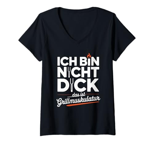 Damen Ich Bin Nicht Dick Grillmuskulatur T-Shirt mit V-Ausschnitt Damen Ich Bin Nicht Dick Grillmuskulatur T-Shirt mit V-Ausschnitt von Lustiges BBQ -Enthusiast -Humor Grillen