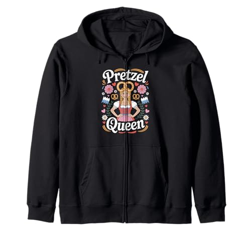 Pretzel Queen Oktoberfest Dirndl Trachten Ersatz Saufen Kapuzenjacke von Lustiges Bayerisches Oktoberfest Sprüche Design