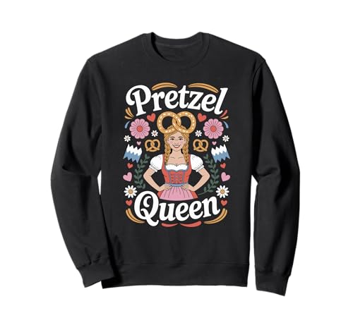 Pretzel Queen Oktoberfest Dirndl Trachten Ersatz Saufen Sweatshirt von Lustiges Bayerisches Oktoberfest Sprüche Design
