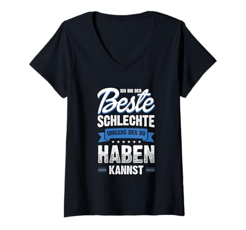 Damen Lustiges Sprüche Shirt Bester Schlechter Umgang Shirt Party T-Shirt mit V-Ausschnitt Damen Lustiges Sprüche Shirt Bester Schlechter Umgang Shirt Party T-Shirt mit V-Ausschnitt von Lustiges Bester Schlechter Umgang Shirt Kollegen