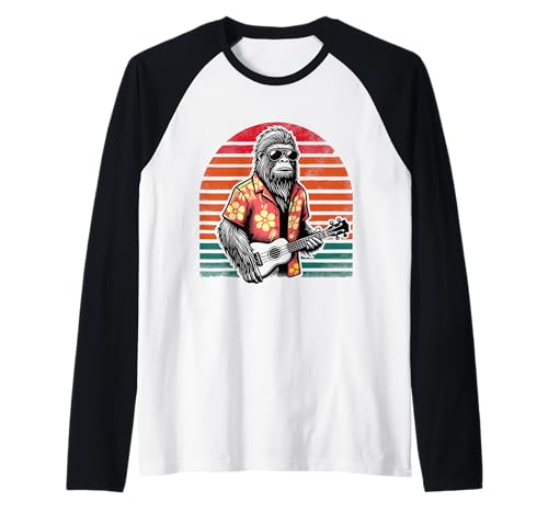 Sasquatch Bigfoot Ukulele Hawaii Vintage Männer Urlaub Raglan Sasquatch Bigfoot Ukulele Hawaii Vintage Männer Urlaub Raglan von Lustiges Bigfoot Design für den Hawaii Urlaub