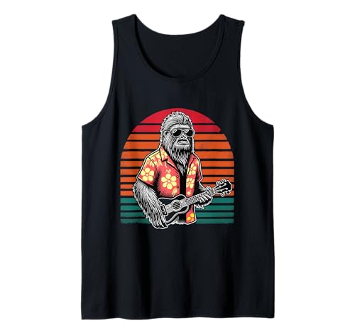 Sasquatch Bigfoot Ukulele Hawaii Vintage Männer Urlaub Tank Top Sasquatch Bigfoot Ukulele Hawaii Vintage Männer Urlaub Tank Top von Lustiges Bigfoot Design für den Hawaii Urlaub