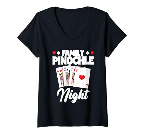 Damen Cooles Binokel Familie Spieleabend Session Kartenspiel T-Shirt mit V-Ausschnitt Damen Cooles Binokel Familie Spieleabend Session Kartenspiel T-Shirt mit V-Ausschnitt von Lustiges Binokel Tee Für Männer Frauen