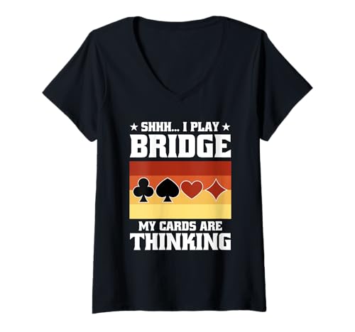 Damen Bridge Bash Design Männer Frauen - Karten Spieleabend T-Shirt mit V-Ausschnitt Damen Bridge Bash Design Männer Frauen - Karten Spieleabend T-Shirt mit V-Ausschnitt von Lustiges Bridge Spiel Design